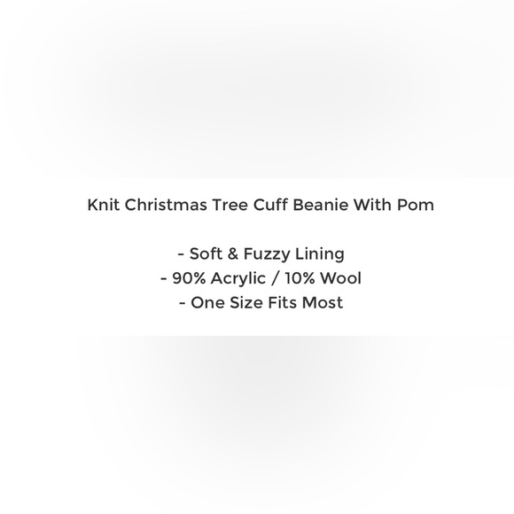 NWT! Pine Tree Cozy Lined Holiday Winter Beanie with Pom, GREEN MULTI - Picture 4 of 4